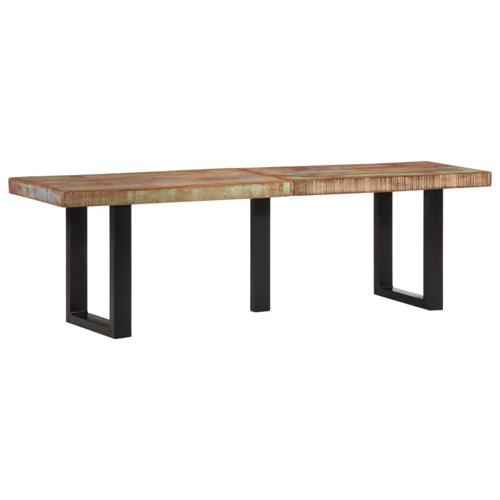 Bankje 160 cm massief gerecycled hout en staal is nu te koop bij PeponiXL, paradijselijk wonen!