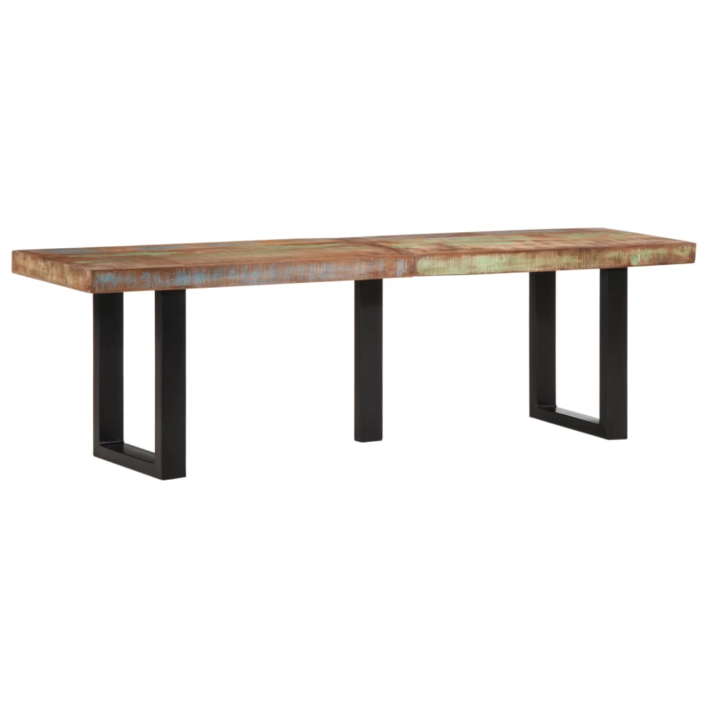 Bankje 160 cm massief gerecycled hout en staal is nu te koop bij PeponiXL, paradijselijk wonen!