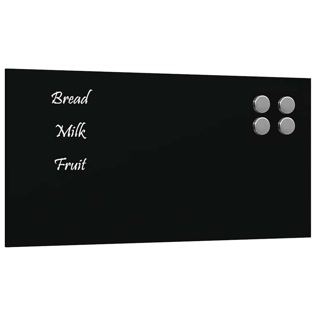 Magneetbord voor aan de wand 40x20 cm gehard glas zwart is nu te koop bij PeponiXL, paradijselijk wonen!