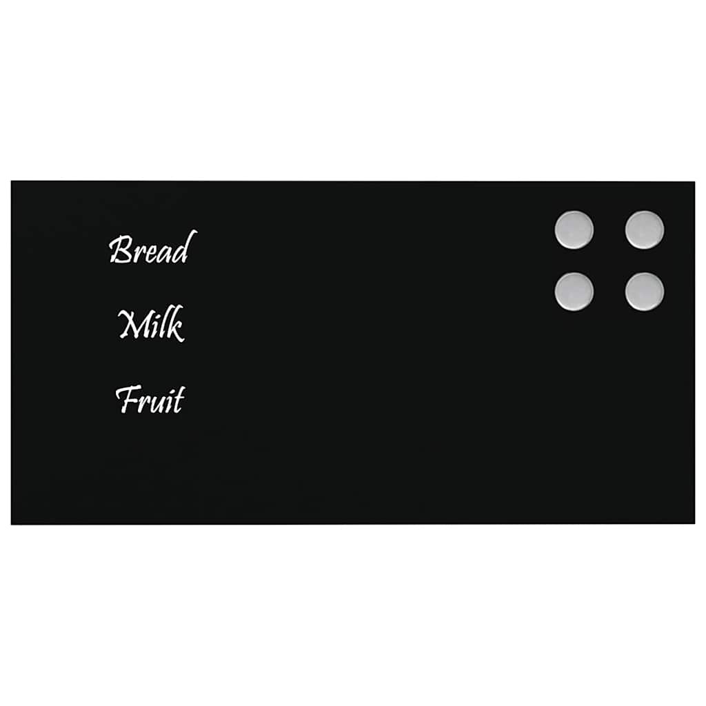 Magneetbord voor aan de wand 40x20 cm gehard glas zwart is nu te koop bij PeponiXL, paradijselijk wonen!