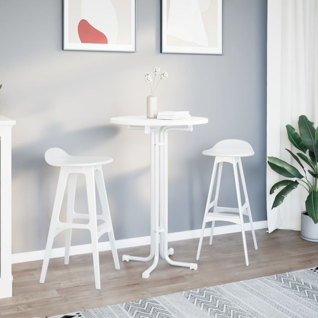 Bartafel Ø 70x110 cm bewerkt hout en staal wit is nu te koop bij PeponiXL, paradijselijk wonen!