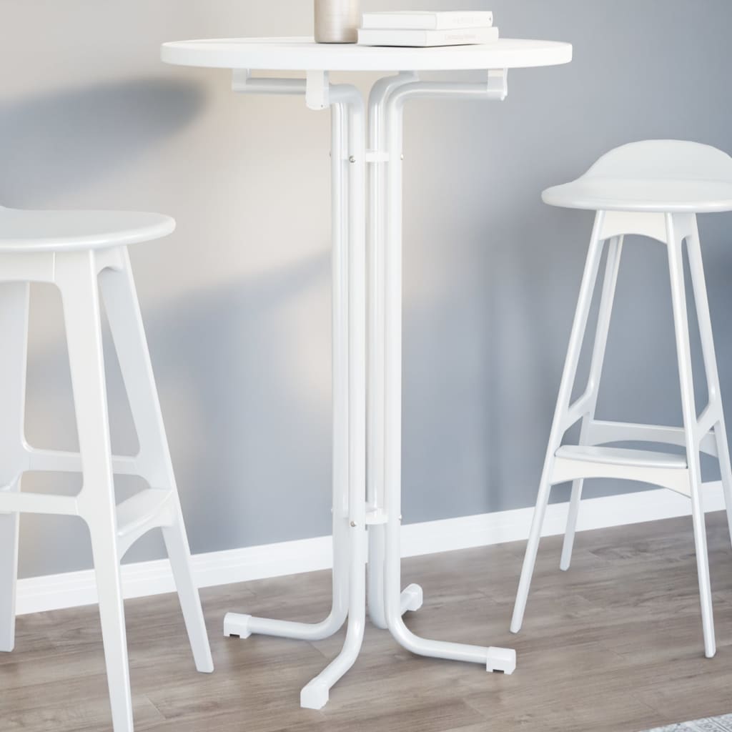 Bartafel Ø 70x110 cm bewerkt hout en staal wit is nu te koop bij PeponiXL, paradijselijk wonen!