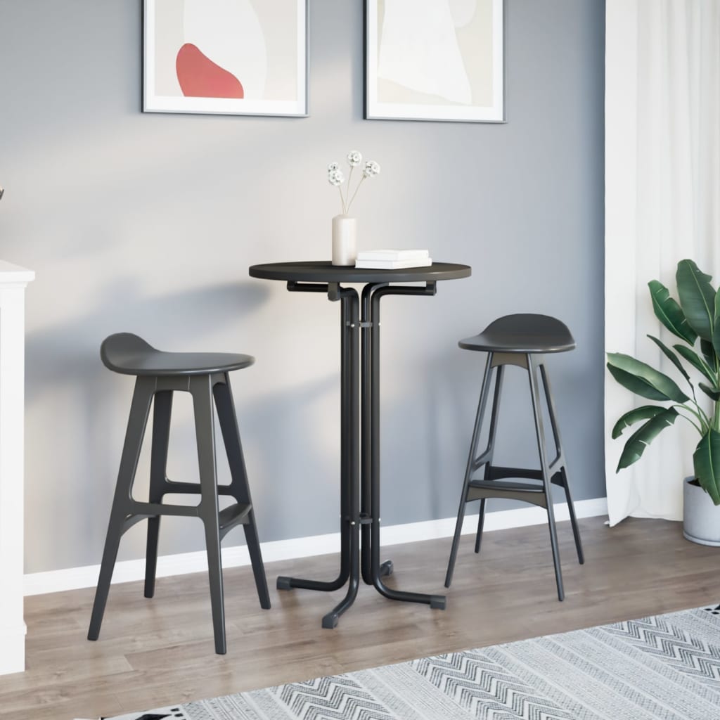 Bartafel Ø 70x110 cm bewerkt hout en staal zwart is nu te koop bij PeponiXL, paradijselijk wonen!