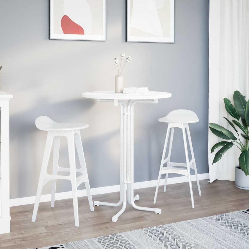 Bartafel Ø 80x110 cm bewerkt hout en staal wit is nu te koop bij PeponiXL, paradijselijk wonen!