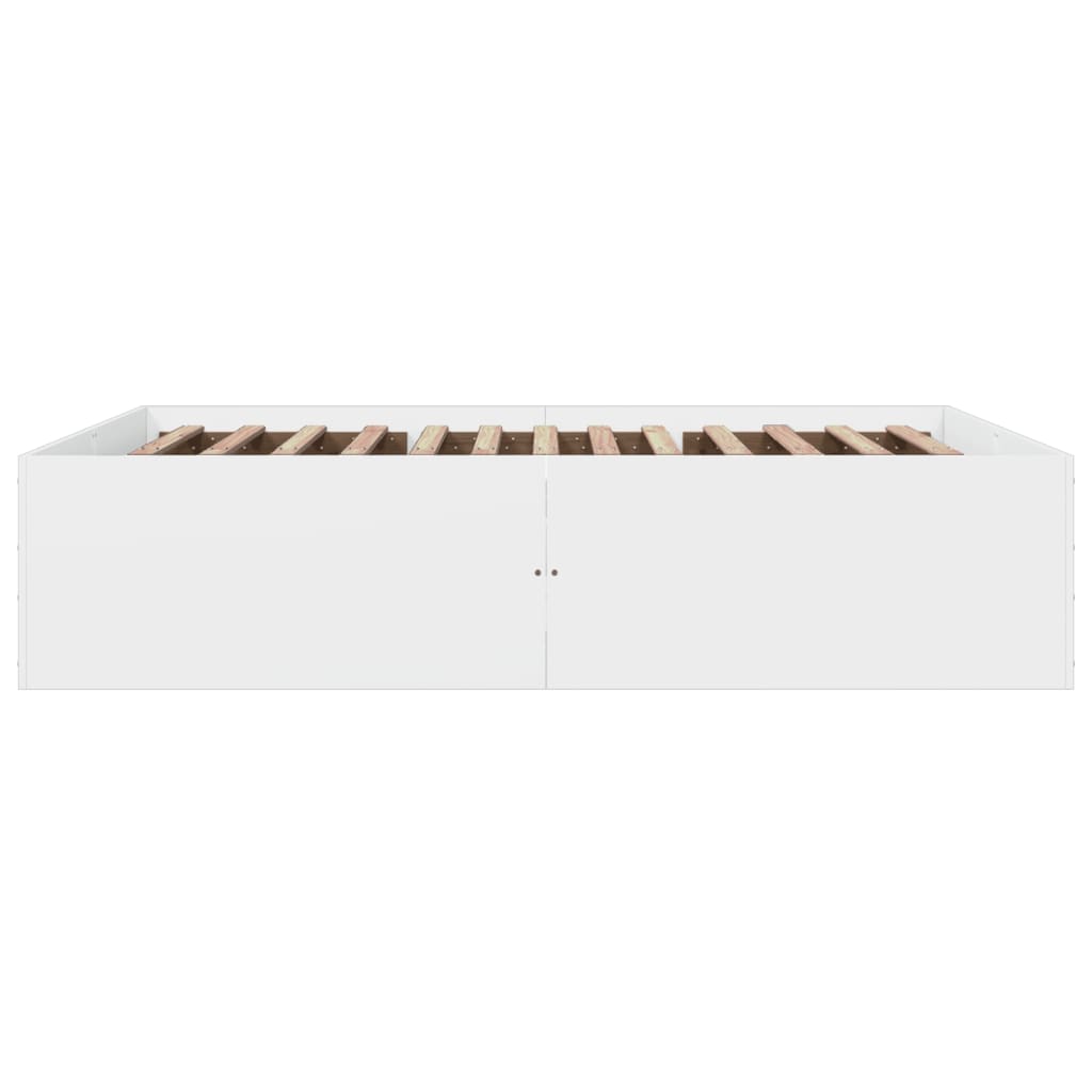 Bedframe bewerkt hout wit 160x200 cm is nu te koop bij PeponiXL, paradijselijk wonen!