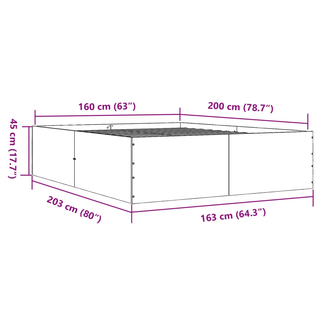 Bedframe bewerkt hout wit 160x200 cm is nu te koop bij PeponiXL, paradijselijk wonen!