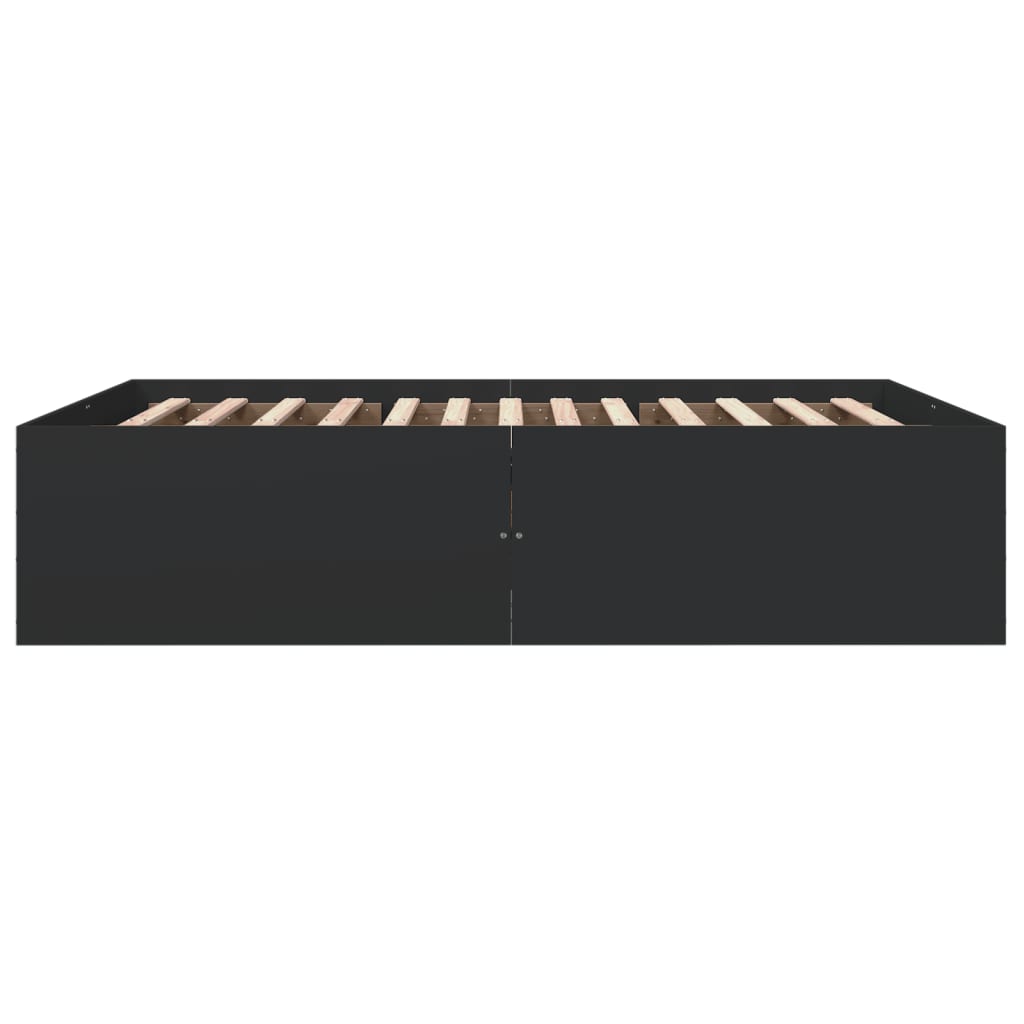 Bedframe bewerkt hout zwart 160x200 cm is nu te koop bij PeponiXL, paradijselijk wonen!