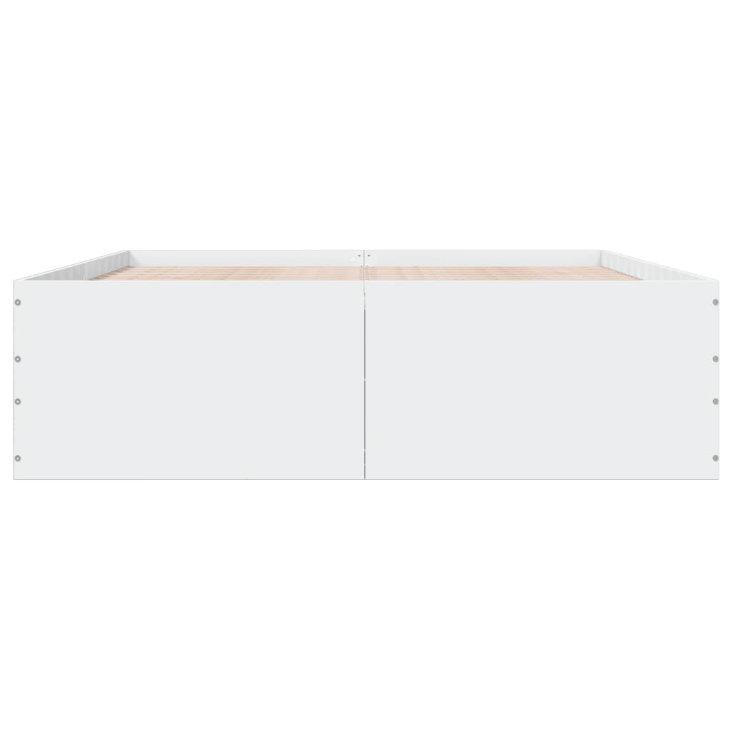 Bedframe bewerkt hout wit 150x200 cm is nu te koop bij PeponiXL, paradijselijk wonen!