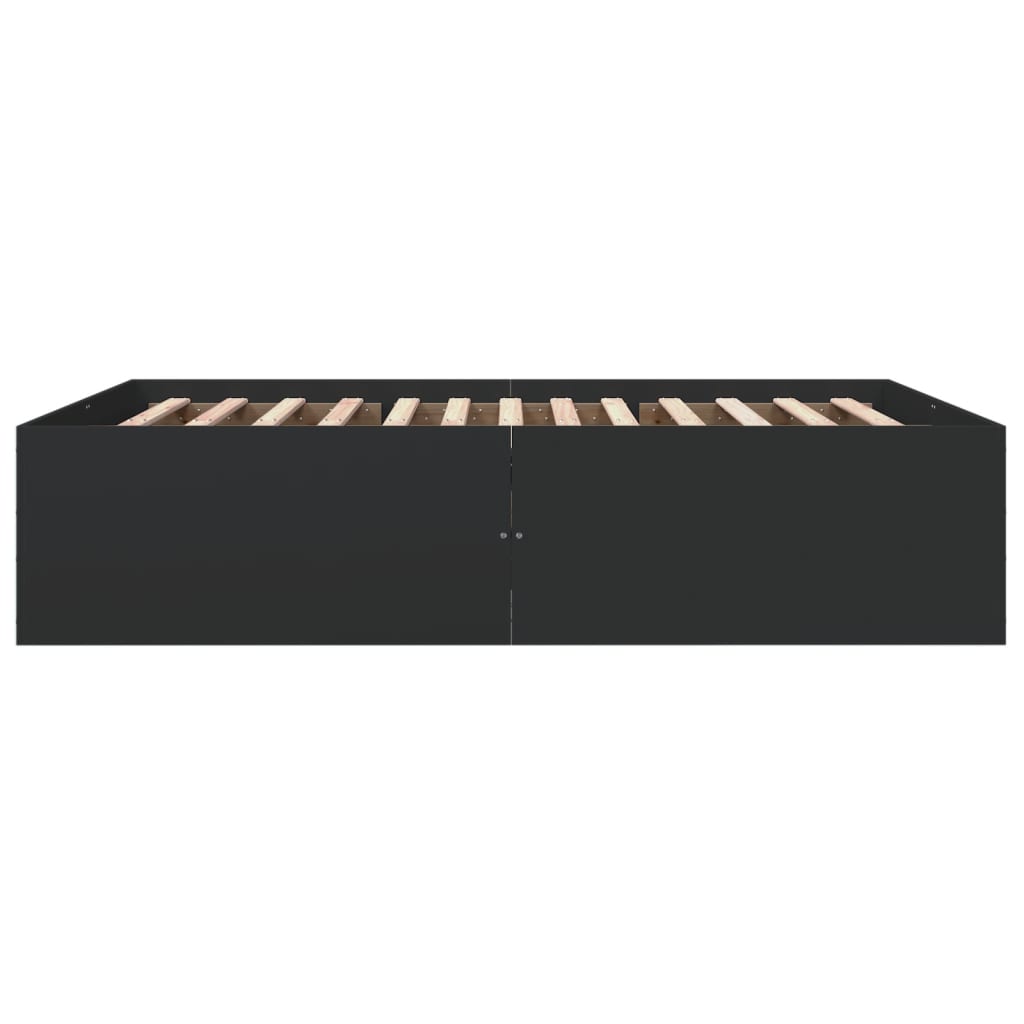 Bedframe bewerkt hout zwart 150x200 cm is nu te koop bij PeponiXL, paradijselijk wonen!