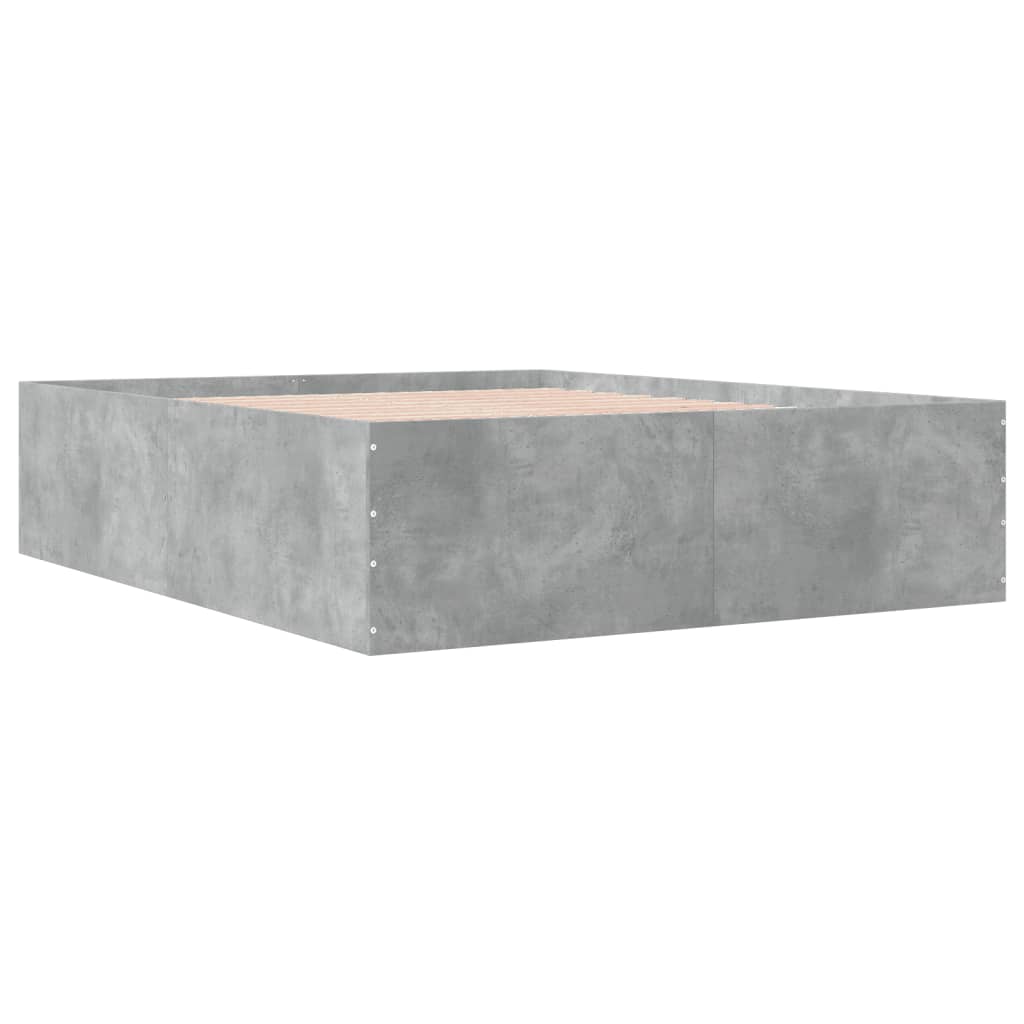 Bedframe bewerkt hout betongrijs 150x200 cm is nu te koop bij PeponiXL, paradijselijk wonen!