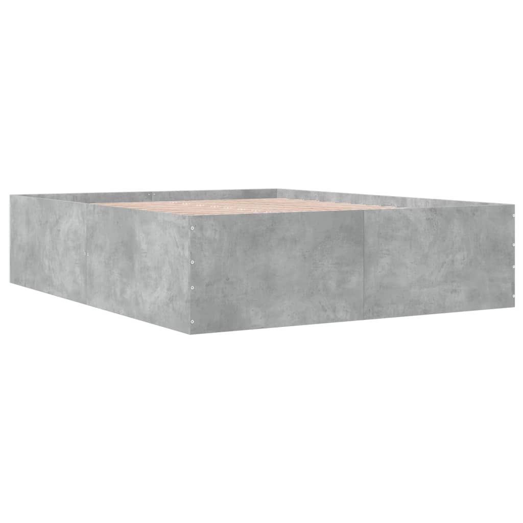 Bedframe bewerkt hout betongrijs 150x200 cm is nu te koop bij PeponiXL, paradijselijk wonen!