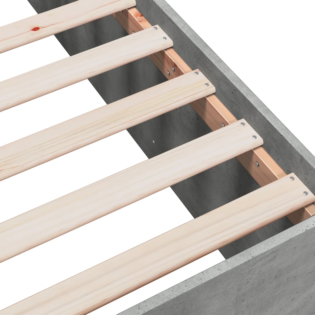 Bedframe bewerkt hout betongrijs 150x200 cm is nu te koop bij PeponiXL, paradijselijk wonen!