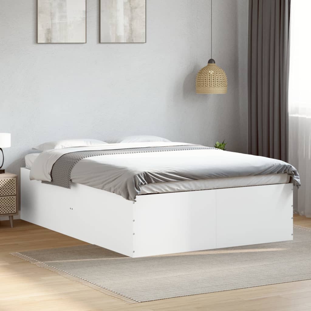 Bedframe bewerkt hout wit 140x200 cm is nu te koop bij PeponiXL, paradijselijk wonen!