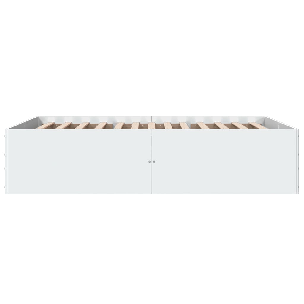 Bedframe bewerkt hout wit 140x200 cm is nu te koop bij PeponiXL, paradijselijk wonen!
