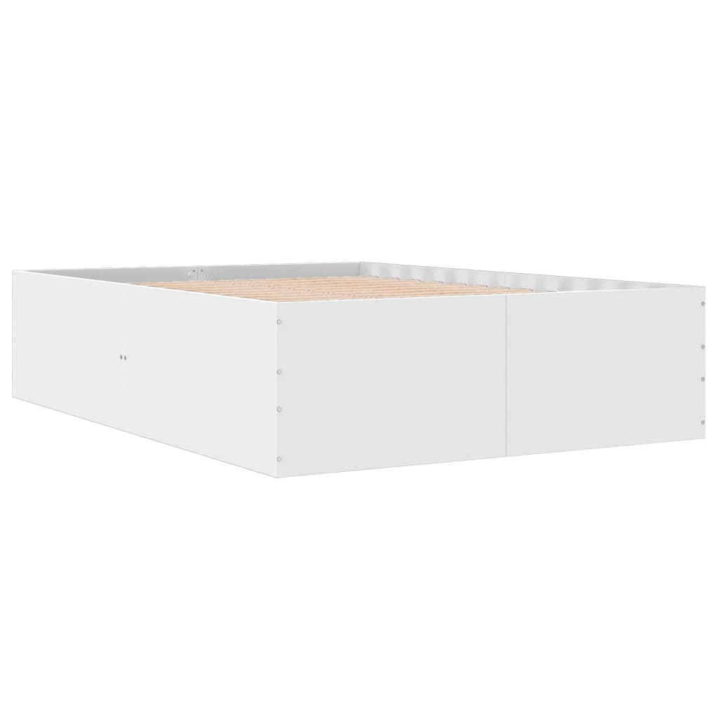 Bedframe bewerkt hout wit 140x200 cm is nu te koop bij PeponiXL, paradijselijk wonen!