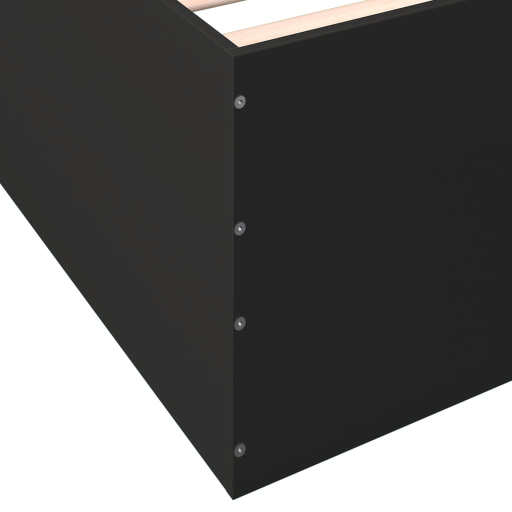Bedframe bewerkt hout zwart 140x200 cm is nu te koop bij PeponiXL, paradijselijk wonen!