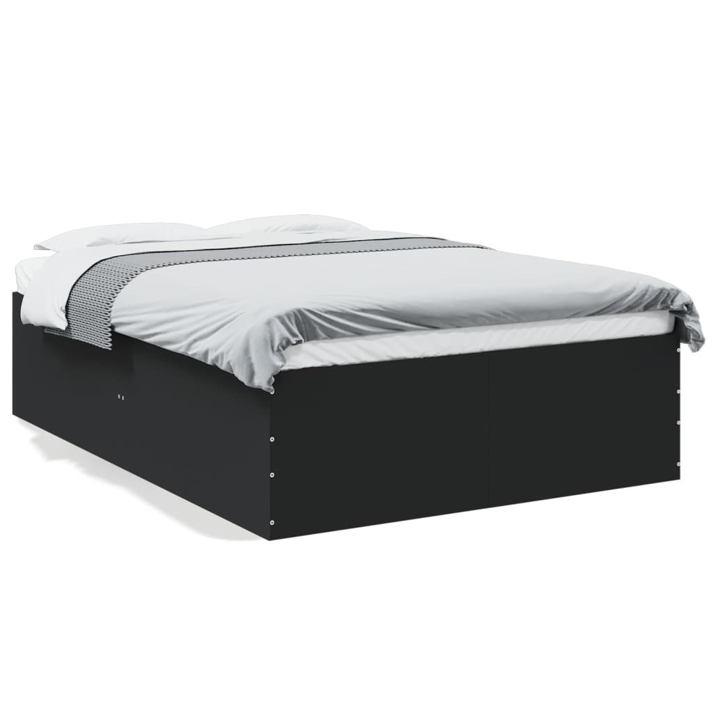 Bedframe bewerkt hout zwart 140x200 cm is nu te koop bij PeponiXL, paradijselijk wonen!