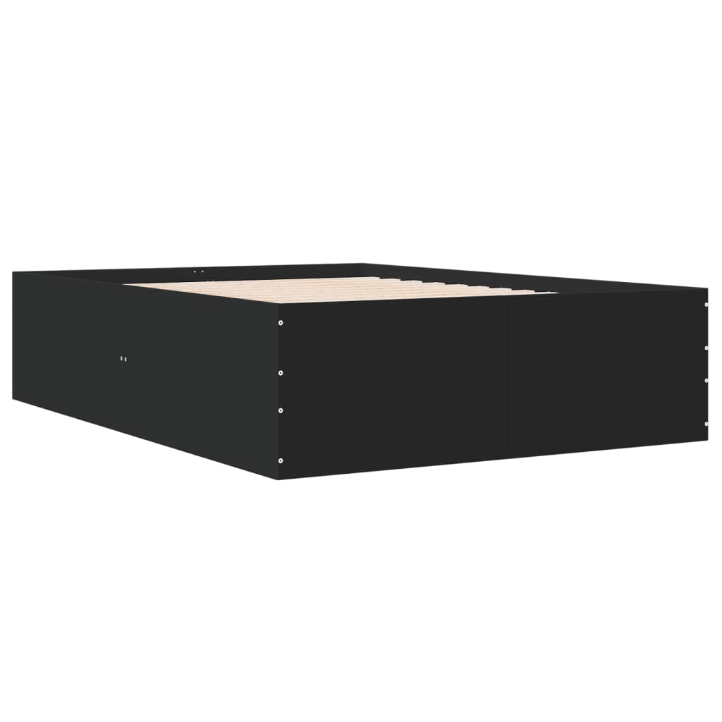 Bedframe bewerkt hout zwart 120x200 cm is nu te koop bij PeponiXL, paradijselijk wonen!