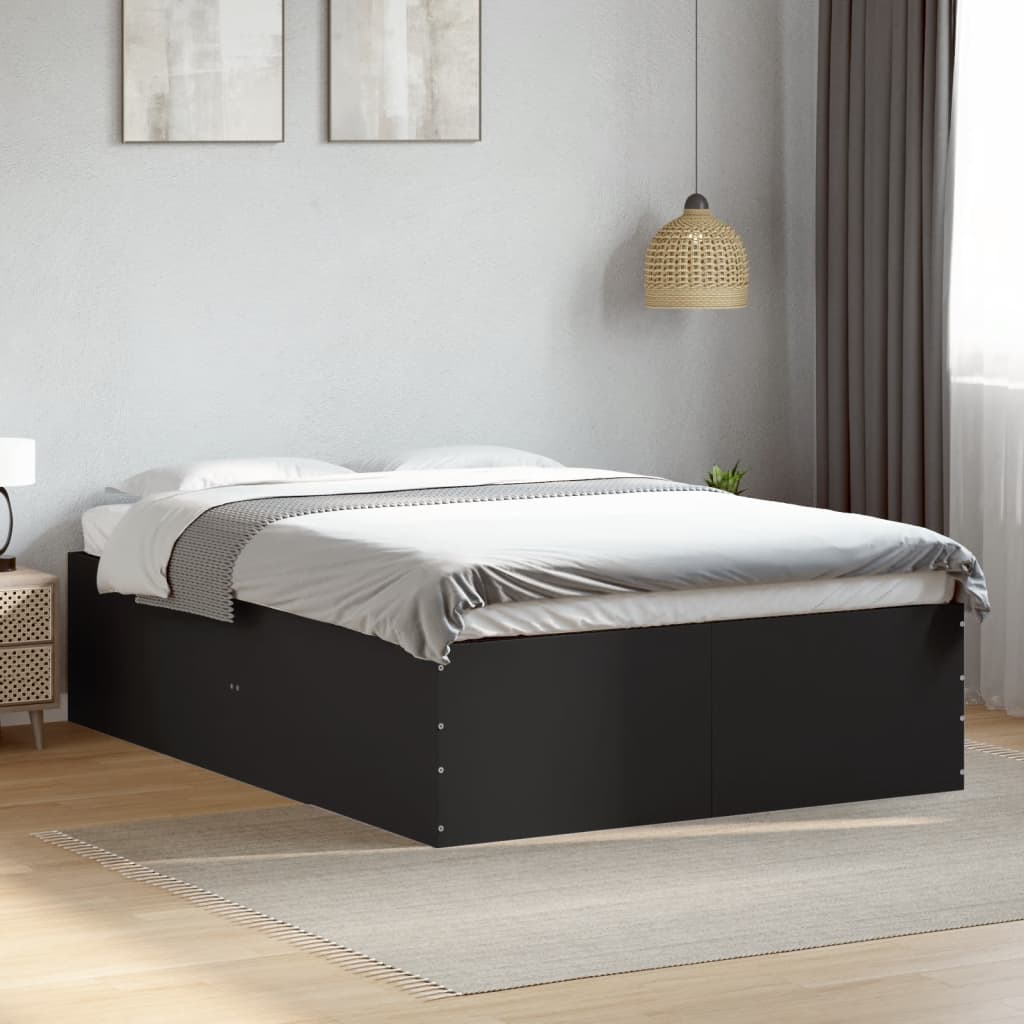 Bedframe bewerkt hout zwart 120x200 cm is nu te koop bij PeponiXL, paradijselijk wonen!