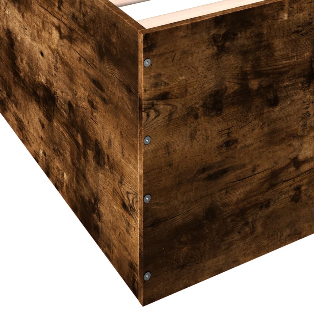 Bedframe bewerkt hout gerookt eikenkleurig 120x200 cm is nu te koop bij PeponiXL, paradijselijk wonen!