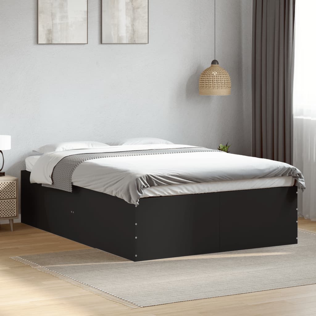 Bedframe massief hout zwart 140x190 cm is nu te koop bij PeponiXL, paradijselijk wonen!