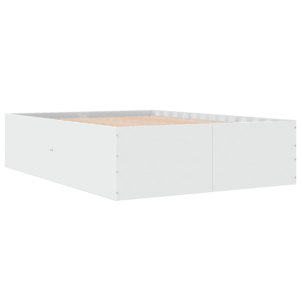 Bedframe bewerkt hout wit 135x190 cm is nu te koop bij PeponiXL, paradijselijk wonen!