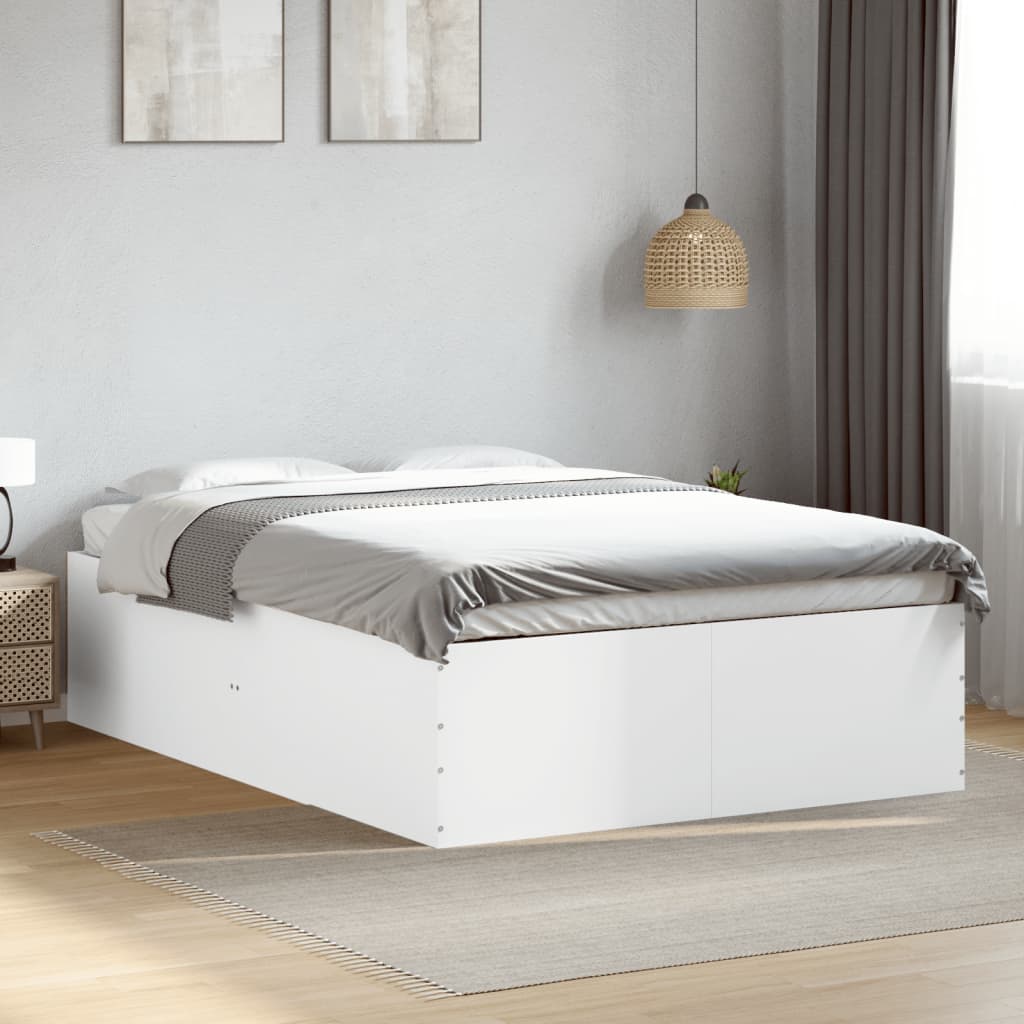 Bedframe bewerkt hout wit 135x190 cm is nu te koop bij PeponiXL, paradijselijk wonen!