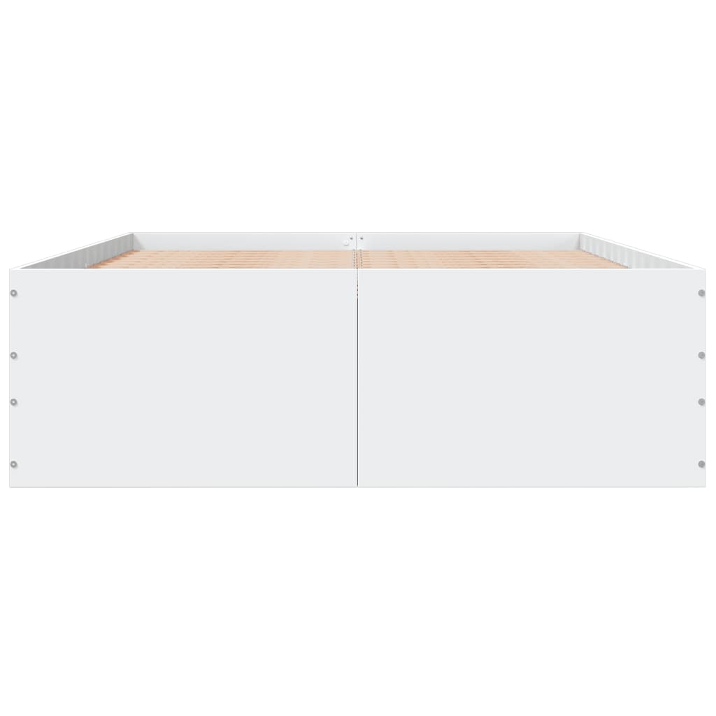 Bedframe bewerkt hout wit 135x190 cm is nu te koop bij PeponiXL, paradijselijk wonen!