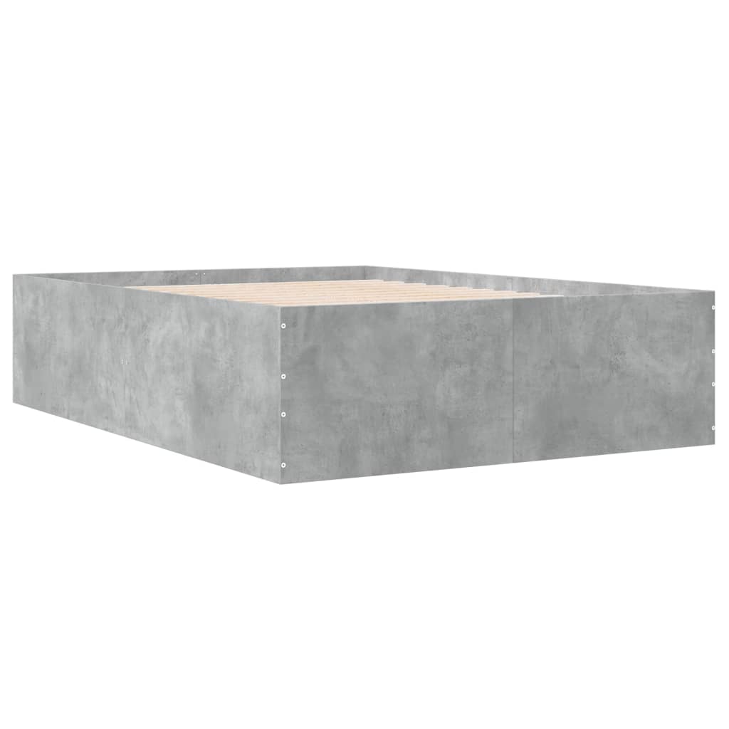 Bedframe bewerkt hout betongrijs 135x190 cm is nu te koop bij PeponiXL, paradijselijk wonen!