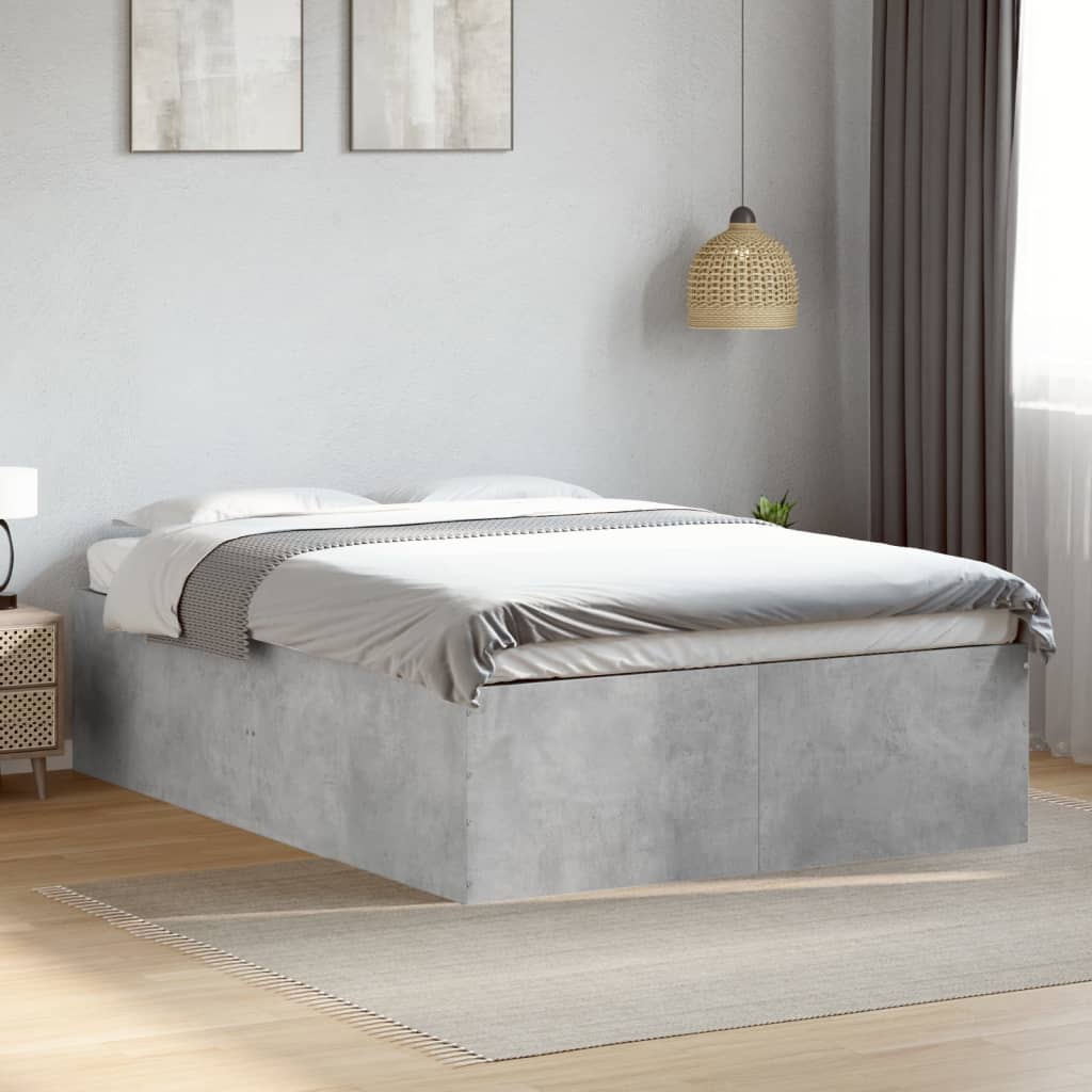 Bedframe bewerkt hout betongrijs 135x190 cm is nu te koop bij PeponiXL, paradijselijk wonen!