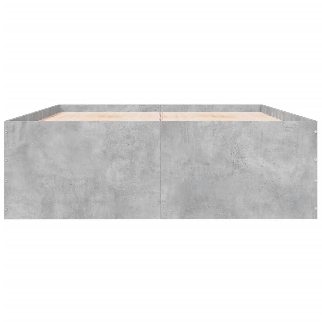 Bedframe bewerkt hout betongrijs 135x190 cm is nu te koop bij PeponiXL, paradijselijk wonen!