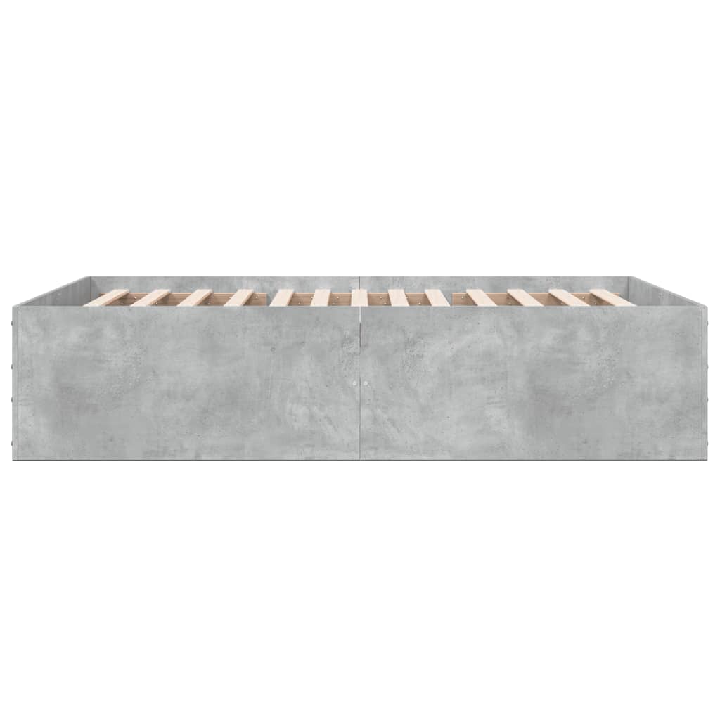 Bedframe bewerkt hout betongrijs 135x190 cm is nu te koop bij PeponiXL, paradijselijk wonen!