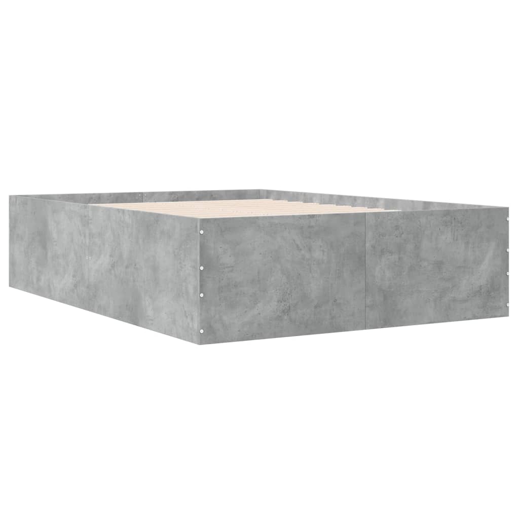 Bedframe bewerkt hout betongrijs 135x190 cm is nu te koop bij PeponiXL, paradijselijk wonen!