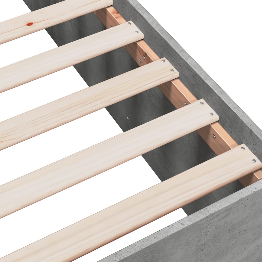 Bedframe bewerkt hout betongrijs 135x190 cm is nu te koop bij PeponiXL, paradijselijk wonen!