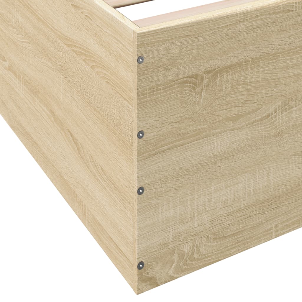 Bedframe bewerkt hout sonoma eikenkleurig 120x190 cm is nu te koop bij PeponiXL, paradijselijk wonen!