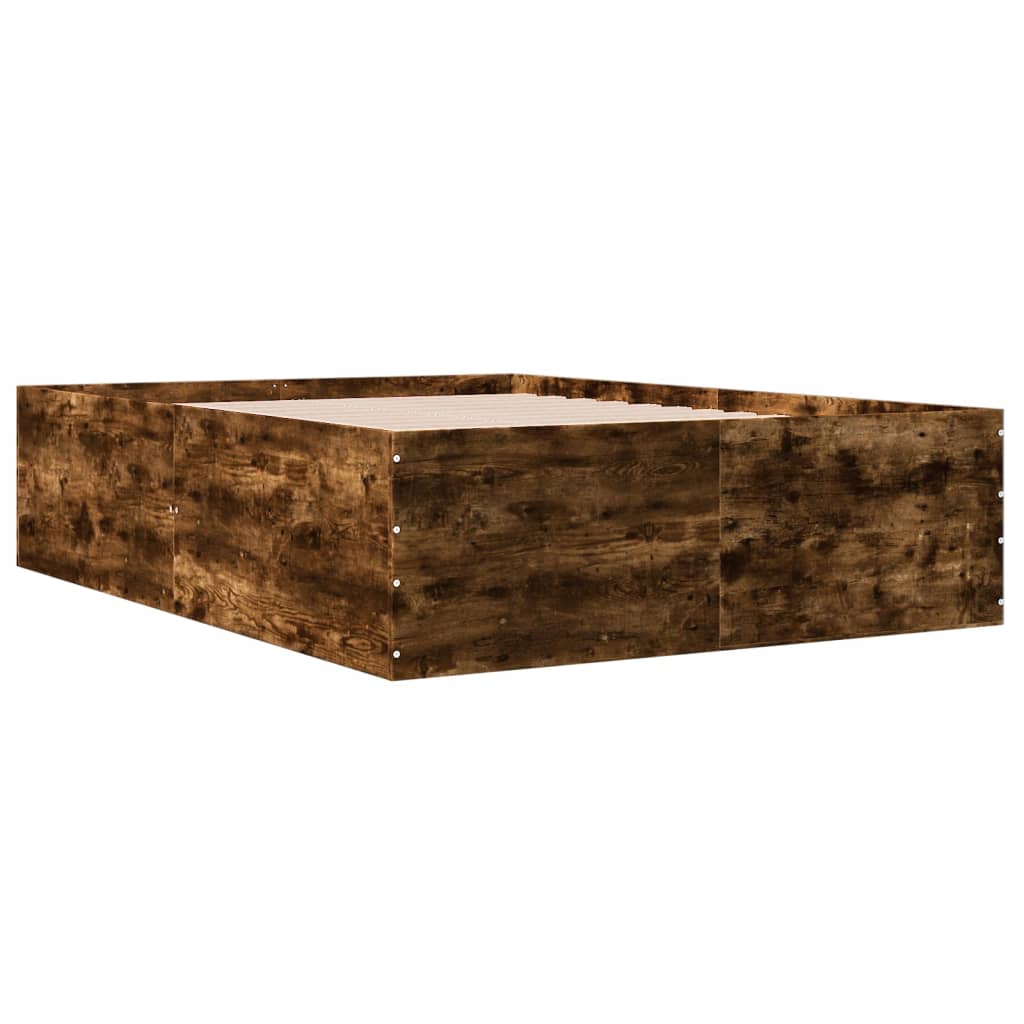 Bedframe bewerkt hout gerookt eikenkleurig 120x190 cm is nu te koop bij PeponiXL, paradijselijk wonen!