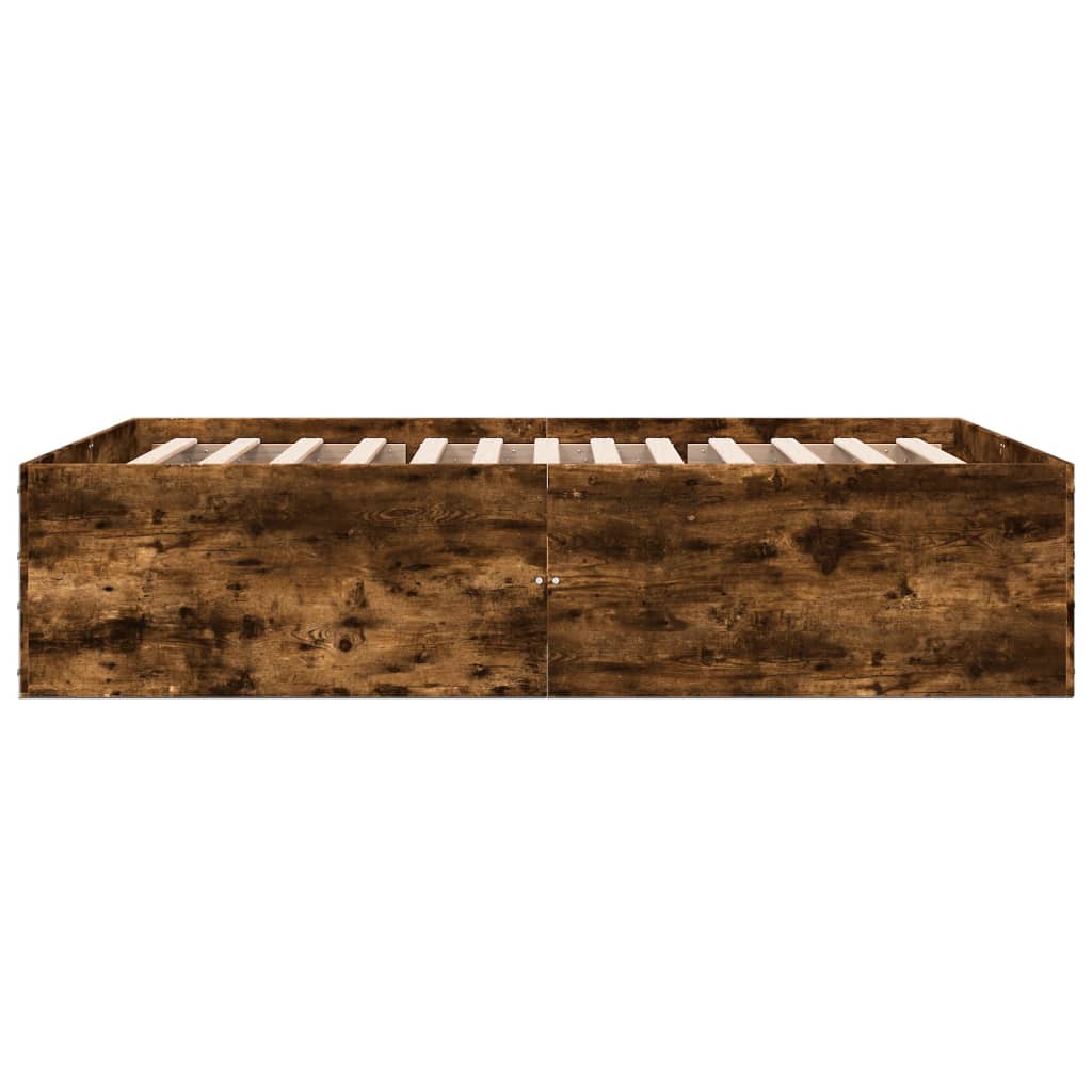 Bedframe bewerkt hout gerookt eikenkleurig 120x190 cm is nu te koop bij PeponiXL, paradijselijk wonen!