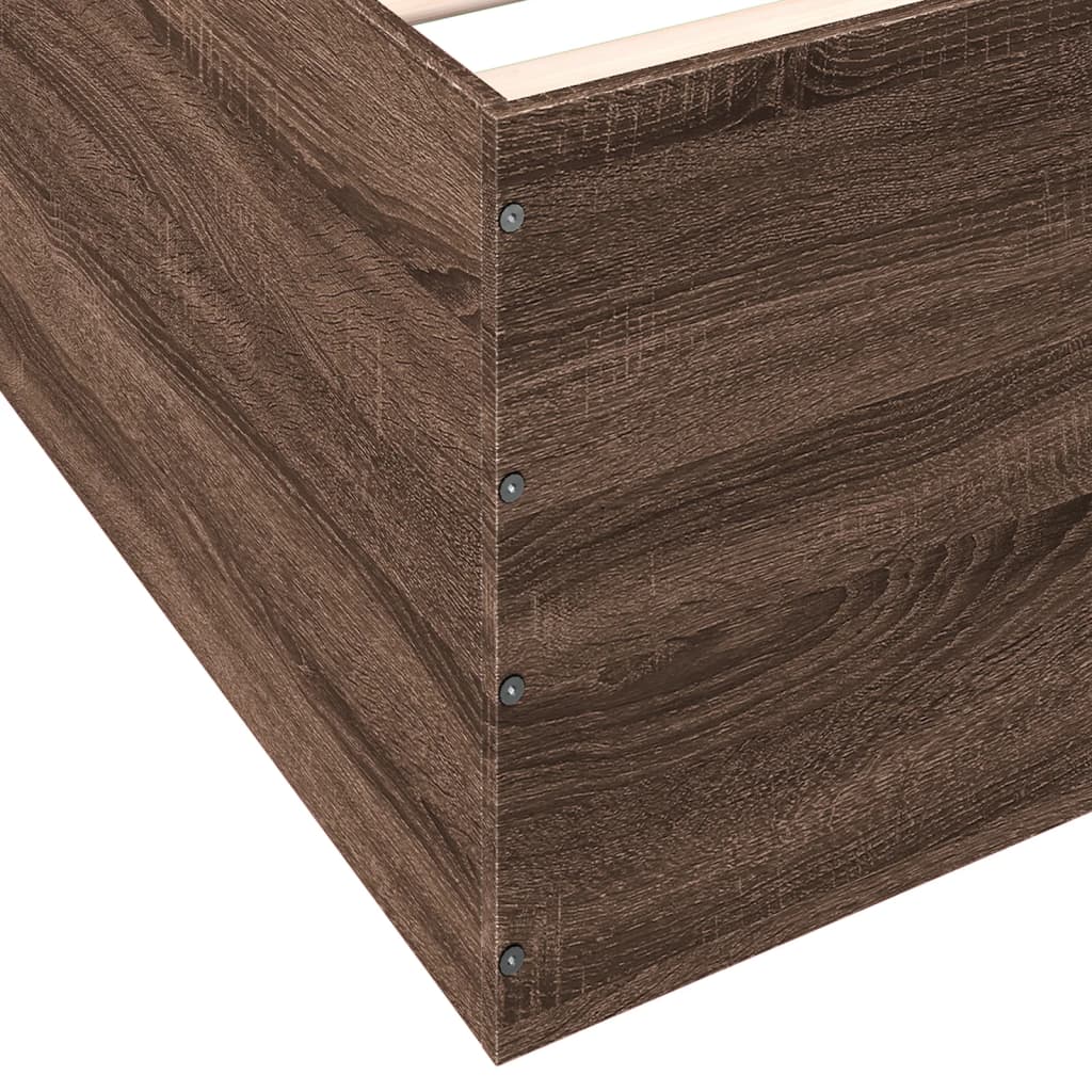 Bedframe bewerkt hout bruin eikenkleur 120x190 cm is nu te koop bij PeponiXL, paradijselijk wonen!