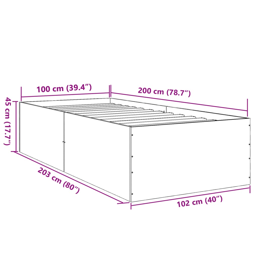 Bedframe bewerkt hout wit 100x200 cm is nu te koop bij PeponiXL, paradijselijk wonen!