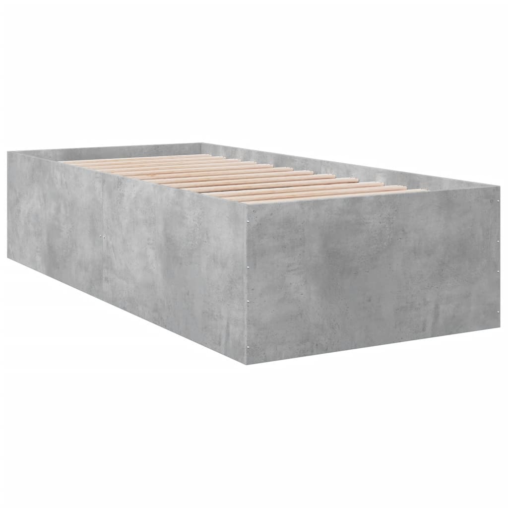 Bedframe bewerkt hout betongrijs 100x200 cm is nu te koop bij PeponiXL, paradijselijk wonen!
