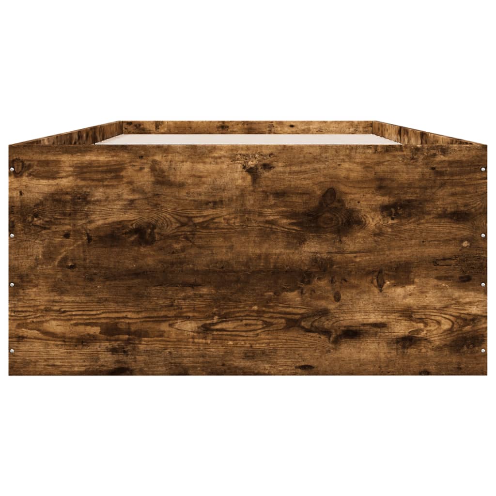 Bedframe bewerkt hout gerookt eikenkleurig 100x200 cm is nu te koop bij PeponiXL, paradijselijk wonen!