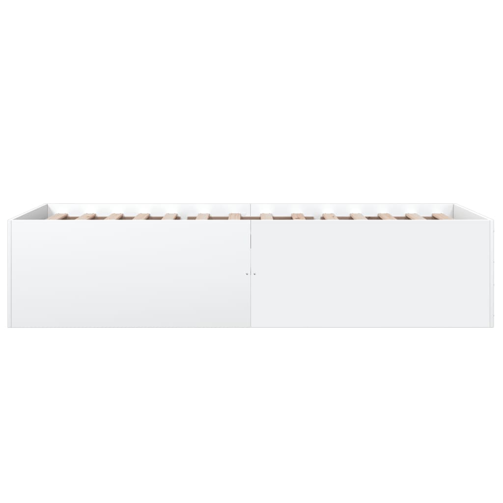 Bedframe bewerkt hout wit 90x200 cm is nu te koop bij PeponiXL, paradijselijk wonen!