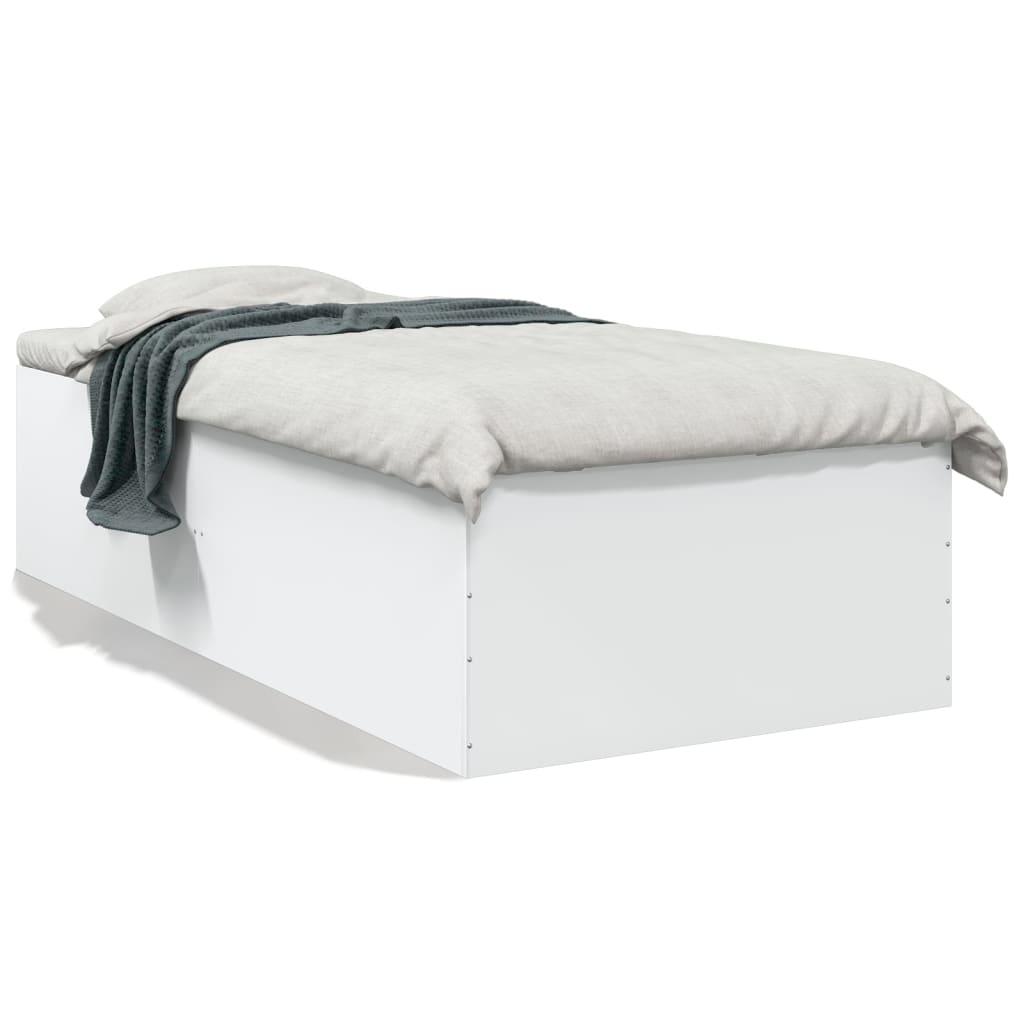 Bedframe bewerkt hout wit 90x200 cm is nu te koop bij PeponiXL, paradijselijk wonen!