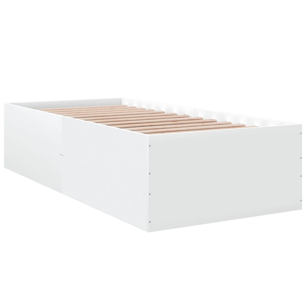 Bedframe bewerkt hout wit 90x190 cm is nu te koop bij PeponiXL, paradijselijk wonen!