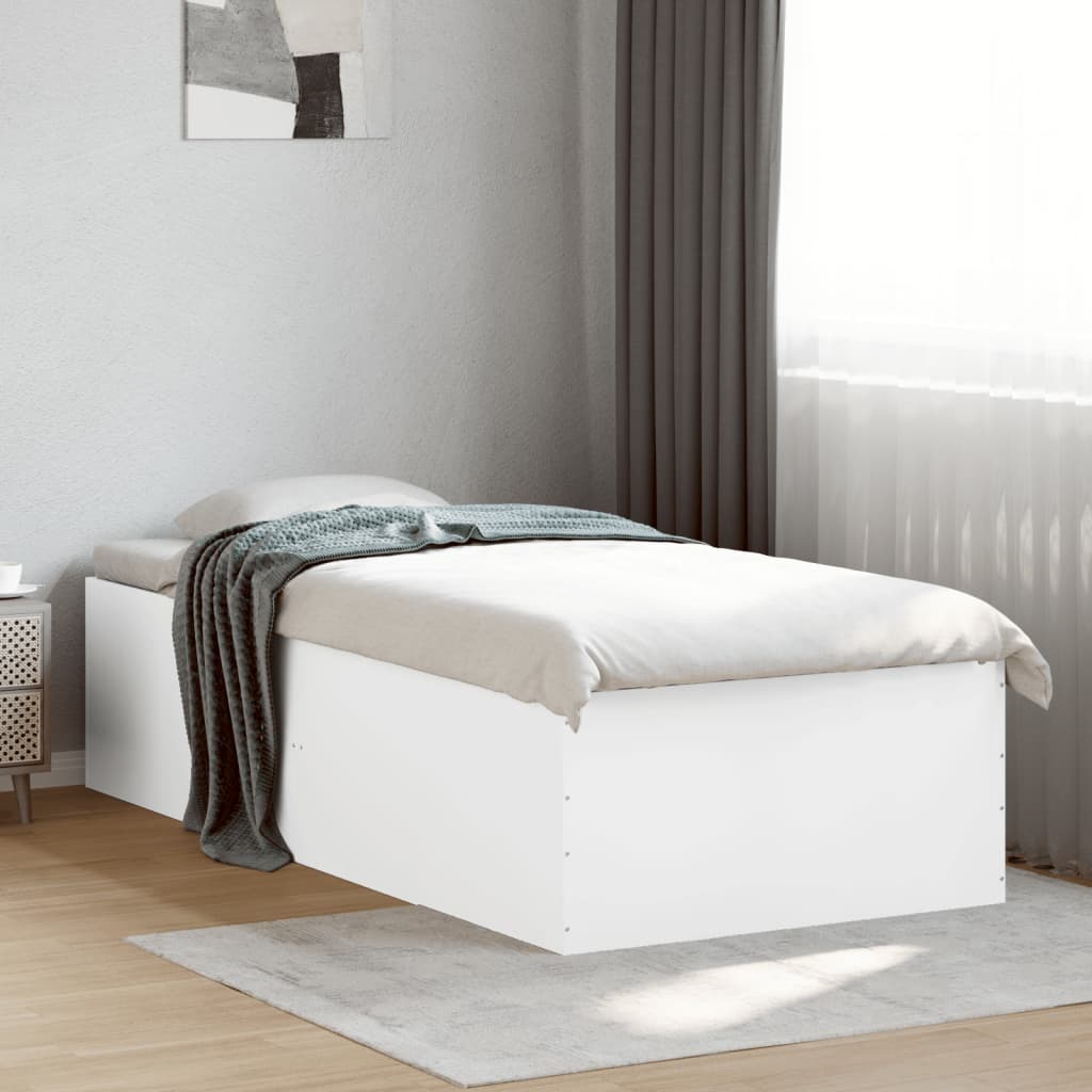 Bedframe bewerkt hout wit 90x190 cm is nu te koop bij PeponiXL, paradijselijk wonen!