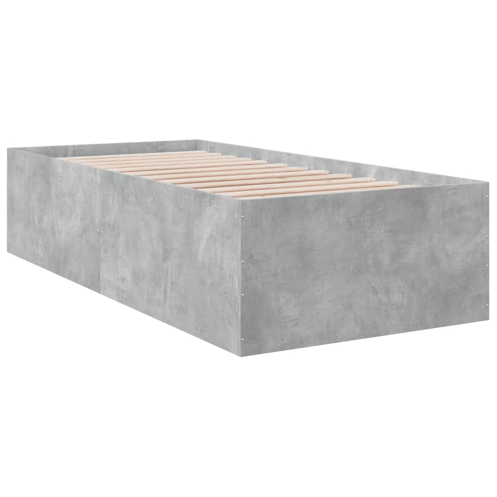 Bedframe bewerkt hout betongrijs 90x190 cm is nu te koop bij PeponiXL, paradijselijk wonen!
