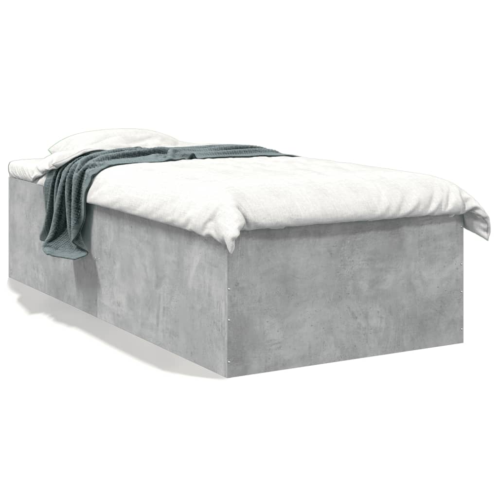 Bedframe bewerkt hout betongrijs 90x190 cm is nu te koop bij PeponiXL, paradijselijk wonen!
