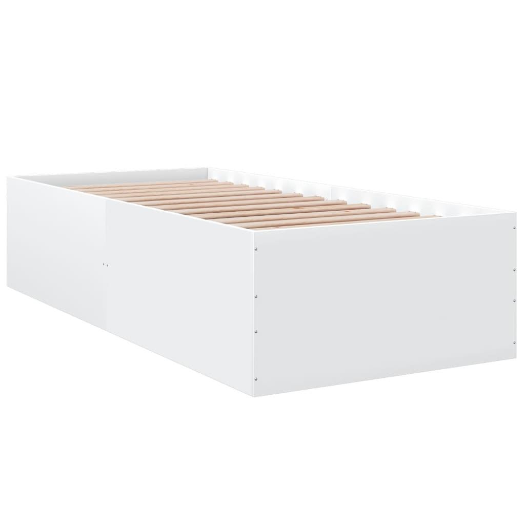 Bedframe bewerkt hout wit 75x190 cm is nu te koop bij PeponiXL, paradijselijk wonen!