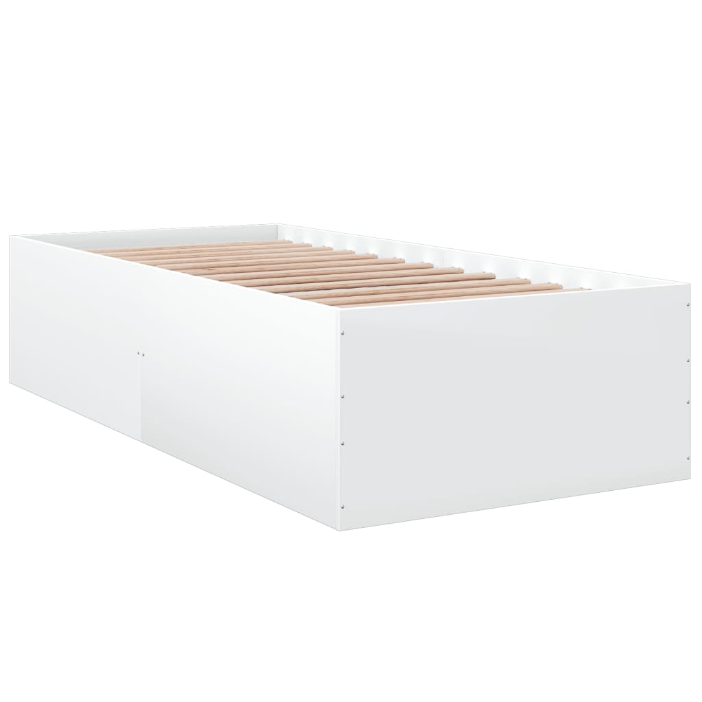 Bedframe bewerkt hout wit 75x190 cm is nu te koop bij PeponiXL, paradijselijk wonen!