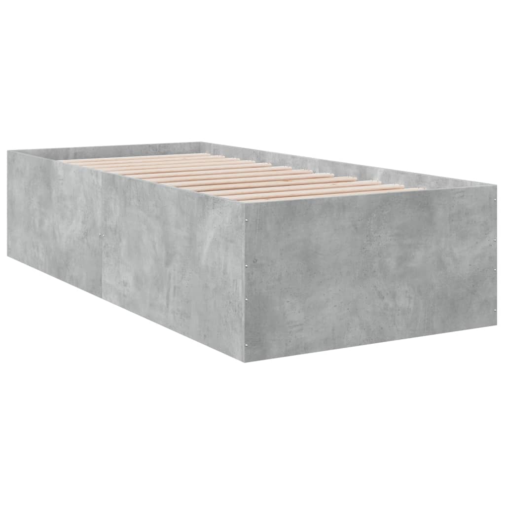 Bedframe bewerkt hout betongrijs 75x190 cm is nu te koop bij PeponiXL, paradijselijk wonen!